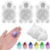 Mabor 4 mini stampi in silicone 3D animali, simpatici stampi per tartaruga, stampi in silicone per fai da te, resina epossidica, casa delle bambole, giardino, decorazione del paesaggio, stampo in
