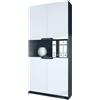 Vladon Logan V2, mobile per ufficio, schedario con 5 scomparti e 4 ante, nero opaco/bianco opaco (82 x 184 x 37 cm)