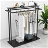 Generic Appendiabiti per negozi di abbigliamento di livello commerciale, con doppie aste e mensole, perfetto per espositori al dettaglio in boutique, negozi di articoli da regalo e lavanderie (stile 2,150 x