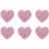 QUARKZMAN 6 Pz Cuore Patch Termoadesive Cuore Strass Appliques Rosa Chiaro | 3.5cm Cucire Patch, Fai da Te, per Artigianato Riparazione Abbigliamento Scarpe Borsa Cappello Decorazione