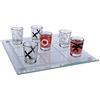 ootb Cadeau Maestro Bubble Bath Media-Adesivo con motivo tris Shot Glass Set con Base e occhiali, misura 9