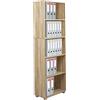 BAKAJI Libreria Scaffale Vela 5 Ripiani Mobile 190 cm Ufficio Archiviazione documenti Libri Biblioteca Armadio Mensole Scaffalatura Soggiorno Salotto Struttura in Legno (Naturale)