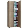 VCM Büroschrank mit 5 Fächern | moderner Aktenschrank mit Drehtüren | Maße ca. B. 70 x H. 184 x T. 40 cm - Lona 5-Fach Sonoma-Eiche (Sägerau)