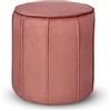 MG Design Pouf rotondo imbottito 42 x 45,5 cm in Rosa con cuciture decorative - Seduta compatta per salotto o camera da letto