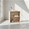 INDE MOBLEKIT | Libreria rettangolare in legno, 2 ripiani, 60x29,7x60 cm, rovere chiaro, finitura opaca, scaffale compatto per cucina, bagno o camera da letto
