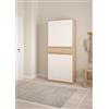 Bissolo Casa Scarpiera Moderna Naia, 80,4 x 40 x 191,7 cm, 4 Ante, 1 Cassetto, Hickory Jackson e Bianco Opaco