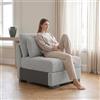 MIOOSUT Divano componibile, divano moderno, divano componibile, mobile imbottito design moderno, con cuscino, tessuto velluto a coste, soggiorno (grigio, 1 posti)