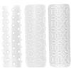 DEARMAMY Bianco Rullo per Texture per Argilla Polimerica 3 Pezzi | Plastica, Bordi Arrotondati, Motivi Delicati, per Lavori Fai e Decorazioni, Stile Variato