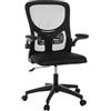 Baroni Home Sedia da Ufficio Ergonomica con Supporto Lombare, Braccioli Reclinabili Imbottiti, Schienale Traspirante, Altezza Regolabile 56x59x100cm (Nera)