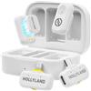 Hollyland Microfono Lavalier Wireless per Fotocamera, iPhone, Android, PC, (Combo(2TX+1RX)-Bianco)