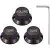 Dopro Set di viti universali in metallo da 1/4 di pollice per chitarra e basso, manopole in alluminio per potenziometro per Strat/Ibanez/Yamaha/LP Les Paul 1V2T nero