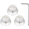 Dopro Set di viti universali da 1/4 di pollice in metallo per chitarra e basso, manopole in alluminio per potenziometro per Strat/Ibanez/Yamaha/LP Les Paul 1V2T argento