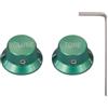 Dopro Set di viti universali in metallo da 1/4 di pollice per chitarra e basso, manopole in alluminio per potenziometro a cilindro, manopole per Strat/Ibanez/Yamaha/LP Les Paul 1V1T, verde