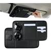 mimzemamz 2 Pezzi Organizer Parasole Auto in Pelle PU, 27 X 16,5 Cm Porta Occhiali Auto, Portaoggetti Auto per Carte Penne Patente Resto, Carte di Credito - Custodia Multifunzione per Interni Auto