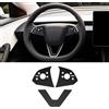 skoko Pellicola protettiva per pulsante del volante in fibra di carbonio per Tesla Model 3 Highland 2025 2024 con set di pellicole trasparenti