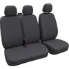 Auto Accessori Lupex Coprisedili Furgone 3 Posti Universali - Set Sedili Anteriori 2+1 con Zip per Cinture e Bracciolo (Grigio, Set Policotone)