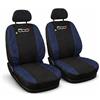 Susy Shop Coppia Di Coprisedili Anteriori Compatibili Per 500X, Set Fodere Auto In Policotone Con Logo Ricamato MADE IN ITALY (Nero/Blu Scuro)