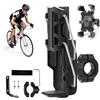 Hitchuey Portaborraccia Per Bicicletta Con Supporto Per Telefono, Portabicchieri Regolabile E Girevole A 360°, Borraccia Da 3,2-8 Cm, Materiale ABS + Acciaio Inossidabile, Adatto Per Biciclette/Moto/Scooter