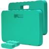 Relaxdays Cuscini per Le Ginocchia Relaxdays, Set 2, Giardino, Officina, Yoga, Schiuma Eva, Manici, 4x46x28 cm, Verde