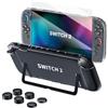 HEYSTOP Cuover per Nintendo Switch 2 Modello, Dockable Custodia Protettiva Trasparente in TPU Morbido con Pellicola Temperata Switch 2 Cappucci del Pollice per Nintendo Switch 2 Joycon