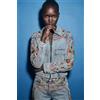 Desigual, Giacca denim stampata 100% cotone, Donna, Cotone, Blu, L
