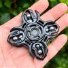 T-Conceal EDC Fidget Slider - Trottola di diapason, giocattolo antistress per adulti, favorisce la concentrazione e il rilassamento, lunga rotazione, giocattolo magnetico in metallo, nero