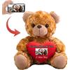 MeterBear Orsacchiotto di peluche personalizzato con foto e testo su cuore, Teddy Bear Orsetto di peluche con cuore come regalo di Mi dispiace per lei e lui per San Valentino, Anniversario (20cm)