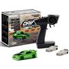 FLYCOLOR Turbo Racing 1:76 Scala Drift RC Auto con Gyro Mini Pieno Proporzionale RTR 2.4GHZ Telecomando con 2 Shell Corpo Sostituibile (C64-Verde)
