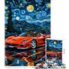 wuzihanptpt Puzzle da 1000 pezzi per adolescenti puzzle Ferrari F sotto una notte stellata giocattoli fai da te ottimo regalo per giochi impossibili giochi difficili e stimolanti (dimensioni 38x26cm)