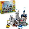 LEGO Creator 3 in 1 Castello del Cavaliere Medievale - Giocattolo Trasformabile in Scena di Torneo o in Villaggio - Include 6 Minifigure - Regalo Creativo per Bambini e Bambine da 9 Anni in su - 31168