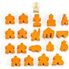 Waldfelsen® Personaggi per Carcassonne - 8 Meeple e 11 personaggi speciali per il gioco base, le 10 estensioni e i Minis 2 e 6 (colore arancione)