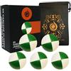 Cascade Juggling Set di 5 palline da giocoleria Pro da 115 g, colore verde e bianco, con borsa per il trasporto, ideali per principianti e tutte le età