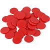 FSSTUD 100 pezzi da 25 mm piccoli contatori di apprendimento matematica conteggio gettoni in plastica vuota chip gioco chip marcatori matematica forniture per aule per bambini adulti rosso