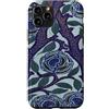 Vintage Revisited Press Custodia per iPhone 11 Pro Motivo Art Deco floreale viola e blu