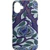 Vintage Revisited Press Custodia per iPhone 16 Plus Motivo Art Deco floreale viola e blu