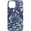 Vintage Revisited Press Custodia per iPhone 15 Motivo Art Deco floreale viola e blu