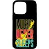 Retro Music Design Custodia per iPhone 15 Pro Max Music Never Sleeps - Basso retrò anni '80