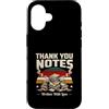 Retro Gratitude Vintage Aesthetic Custodia per iPhone 16 Note di ringraziamento scritte con amore Retro Sunset