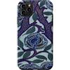 Vintage Revisited Press Custodia per iPhone 11 Pro Max Motivo Art Deco floreale viola e blu