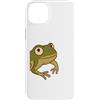 Frosch Amphibien, Comic Geschenke, lusti Custodia per iPhone 14 Plus Rana verde ridente nella foresta per uomo donna bambino