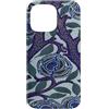 Vintage Revisited Press Custodia per iPhone 14 Pro Max Motivo Art Deco floreale viola e blu