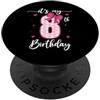 Myassil Fiocco divertente per festa di compleanno con scritta It's My 8th Birthday, per bambine di 8 anni PopSockets PopGrip Adesivo