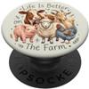 Farm Tees Texas La vita è migliore nella fattoria Mucca Pecora Capra Pollo Pig Farmer PopSockets PopGrip Adesivo