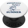 Summer Pregnancy Announcement Funny New Annuncio del bambino della mamma della capra di estate della ragazza incinta PopSockets PopGrip Adesivo