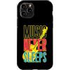 Retro Music Design Custodia per iPhone 11 Pro Music Never Sleeps - Basso retrò anni '80