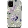 Graziosi disegni floreali Custodia per iPhone 11 Motivo floreale acquerello con fiori blu navy e lilla