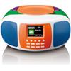 Lenco SCD-861KIDS Stereo CD, Radio CD, Boombox - Radio portatile DAB+/FM per bambini - Bluetooth, display a colori, sveglia, funzionamento a batteria e alimentazione, connettore AUX e cuffie