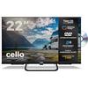 Cello CTRAV-22TZF Smart TV LED 22 12V con lettore DVD, Tizen OS di Samsung, Gaming Hub, altoparlanti Pitch Perfect, Bluetooth, triplo sintonizzatore, ideale per camper e campeggio