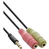 InLine 24092 Cavo Audio Sdoppiatore Y, Nero