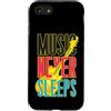 Retro Music Design Custodia per iPhone SE (2020) / 7/8 Music Never Sleeps - Basso retrò anni '80